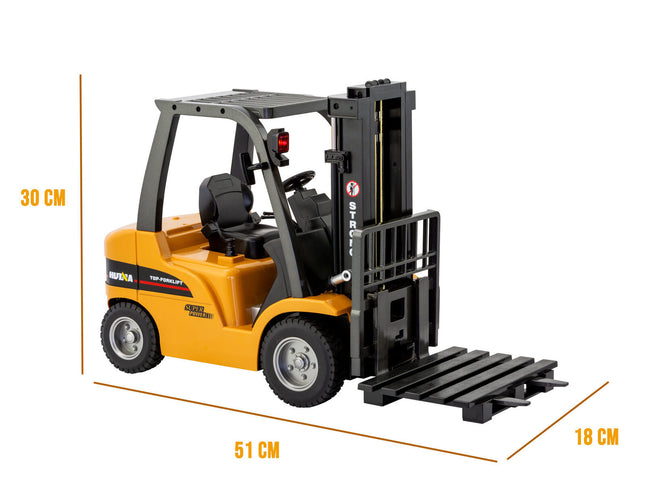 1:10 Scale 2.4G 8-Channel Metal Remote Control Forklift Construction Vehicle with Lifting Function & Sound