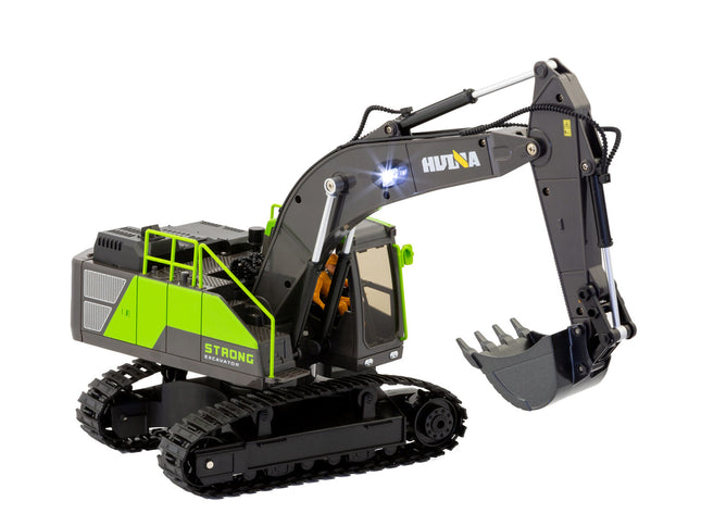 1:18 Scale 13-Channel Alloy Remote Control Excavator Construction Vehicle with Lights, Sound and Steam