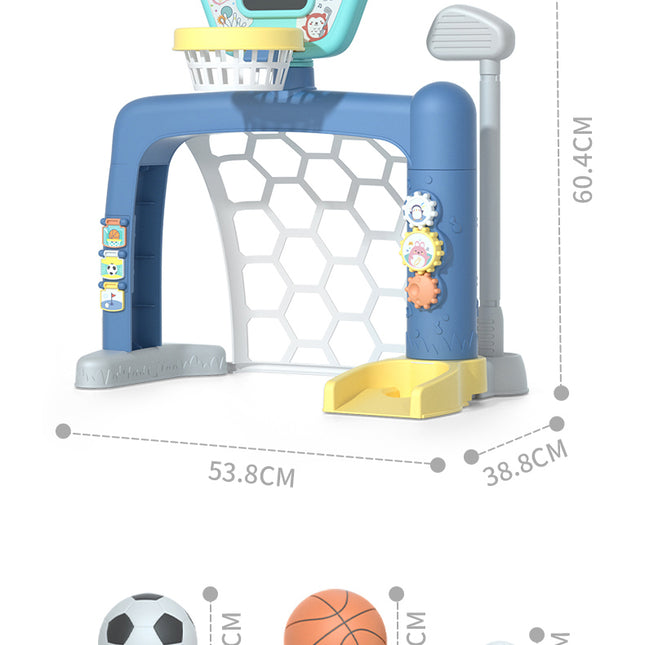 Sports World 3-in-1 Adjustable Indoor basketball, Soccer Goal, and Golf Set