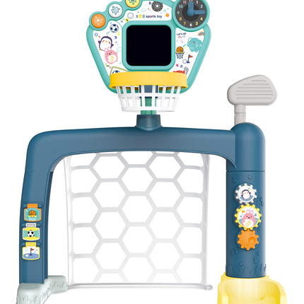 Sports World 3-in-1 Adjustable Indoor basketball, Soccer Goal, and Golf Set