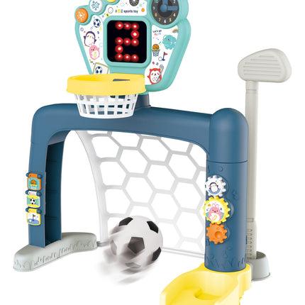 Sports World 3-in-1 Adjustable Indoor basketball, Soccer Goal, and Golf Set