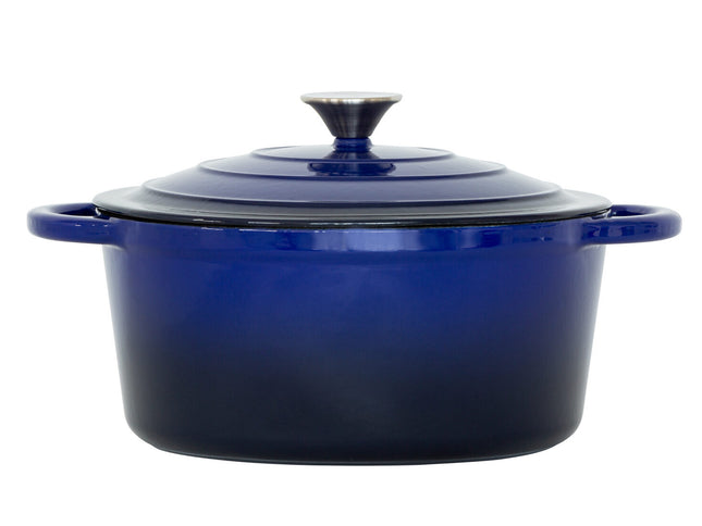 26cm Enamelled Cast Iron French Oven Casserole (4.7L) - Blue
