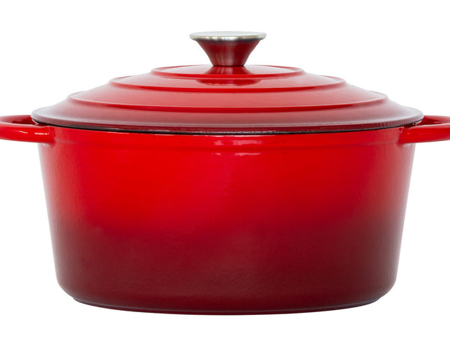 26cm Enamelled Cast Iron French Oven Casserole (4.7L) - Red