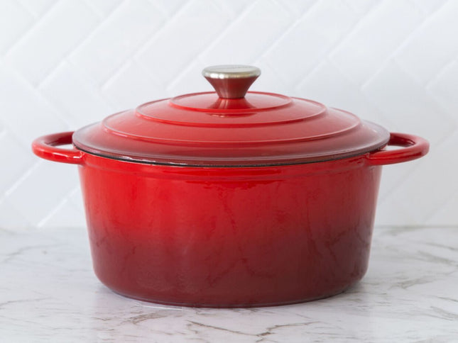 26cm Enamelled Cast Iron French Oven Casserole (4.7L) - Red