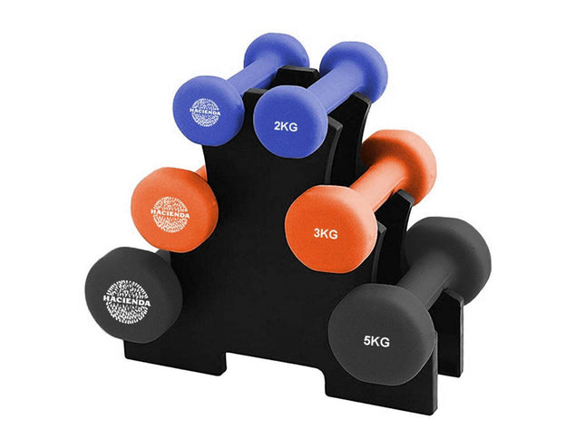 7pc 2/3/5kg 20Kg Total Weighted Dumbbell Gym Set for Exercise w/Rack