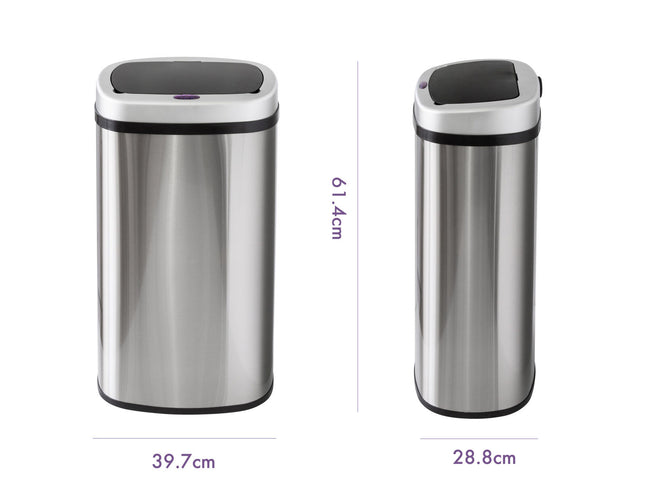 50L Stainless Steel Motion Sensor Rubbish Bin