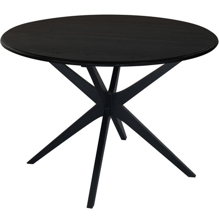 Dion Solid Oak Round Dining Table (Black)