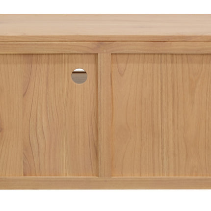 Amsterdam 2 Drawer Solid White Cedar Wood Entertainment Unit (Natural)