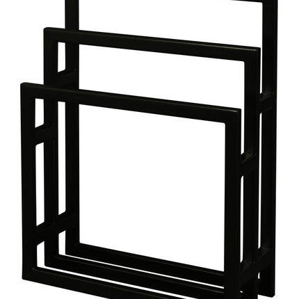 Nobu Solid Mahogany Timber Towel Stand (Black)