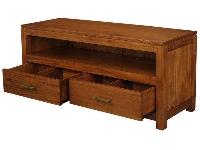 Paris 2 Drawer Entertainment Unit (Light Pecan)
