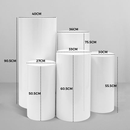 5pcs Metal Round Plinth Cylinder Pedestal Stand Wedding Decoration Cake Flower