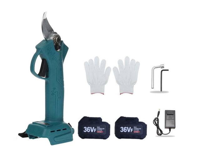 Cordless Electric Pruning Shears Secateur Rechargeable Branch Cutter W/ 2 Battery