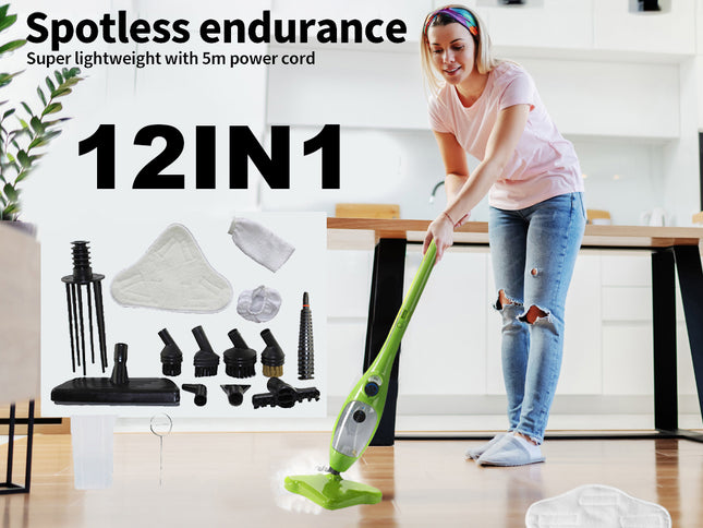 Steam Mop Handheld Carpet Cleaner High Pressure Steamer Floor Cleaning 1300W