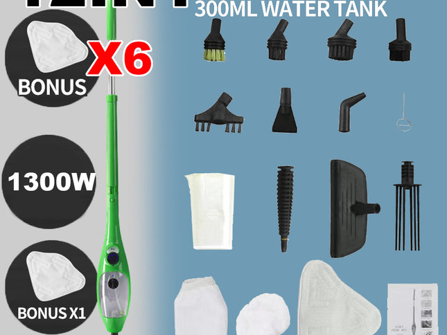 Steam Mop Handheld Carpet Cleaner High Pressure Steamer Floor Cleaning 1300W
