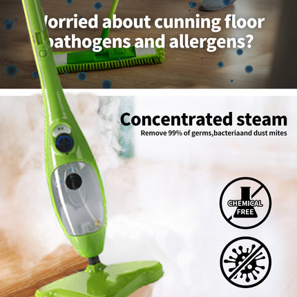 Steam Mop Handheld Carpet Cleaner High Pressure Steamer Floor Cleaning 1300W