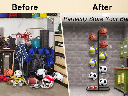 Basketball Soccer Storage Rack Sport Ball Organizer Ball Holder Display Stand