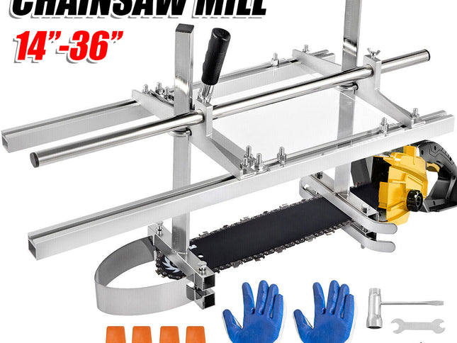 Chainsaw Mill For Saws 14"-36" Bar Furniture Making Wood Cutting Aluminum Steel