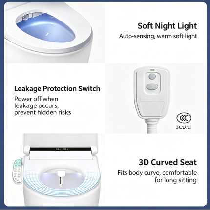 Electric Toilet Bidet Seat Cover Auto Massage Washlet Bathroom Warm Water Dry AU