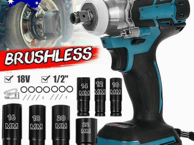 1/2" Cordless Impact Wrench Driver Brushless Rattle Gun For Makita 18V Battery