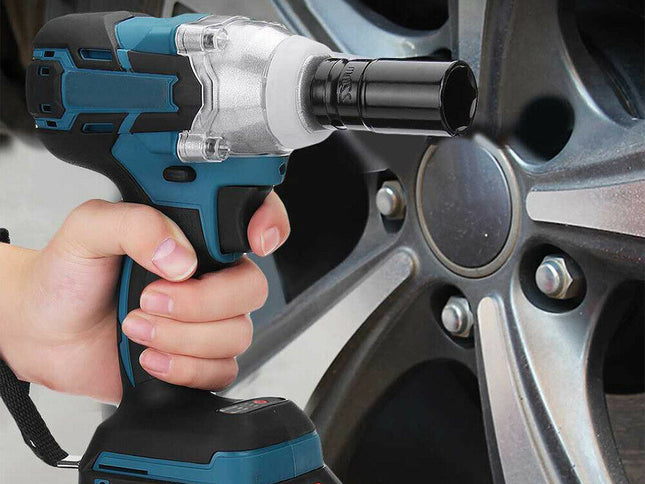 Cordless Electric Impact Wrench Brushless Rattle Gun 1/2" Driver +Large Battery
