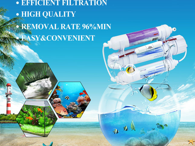 3 Stage Portable Aquarium Countertop Reverse Osmosis Water Filter System 100GPD
