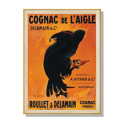 Wall Art 100cmx150cm Cognac de l‚Äö√Ñ√¥Aigle Gold Frame Canvas