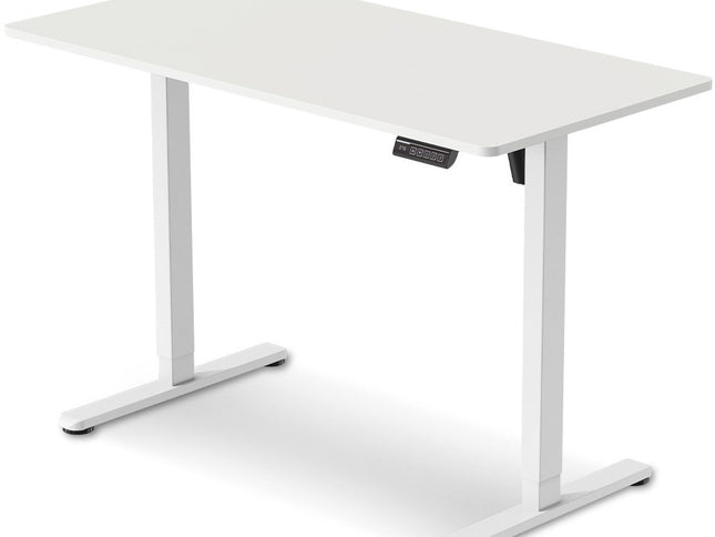 FORTIA Sit To Stand Standing Desk, 120x60cm, 72-118cm Electric Height Adjustable, White
