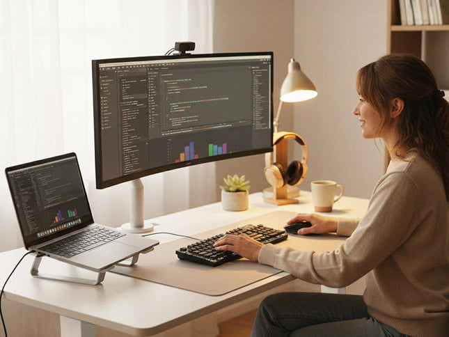 FORTIA Sit To Stand Standing Desk, 120x60cm, 72-118cm Electric Height Adjustable, White