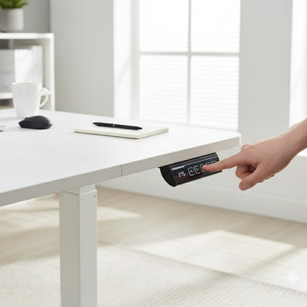 FORTIA Sit To Stand Standing Desk, 120x60cm, 72-118cm Electric Height Adjustable, White