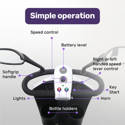 EQUIPMED Mobility Scooter For Elderly Motorized Electric Older Adults 4 Riding