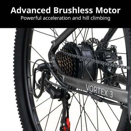 VALK Vortex 3 Electric Bike, Medium Frame Mountain ebike, Gunmetal Grey