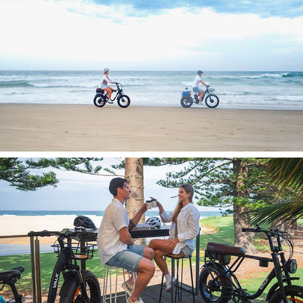 VALK Nomad Electric Fat Tyre Bike, 500W, 45km/hr, Throttle ebike, 20x4" Kenda Tyres, Shimano 7 spd, Suspension, Black