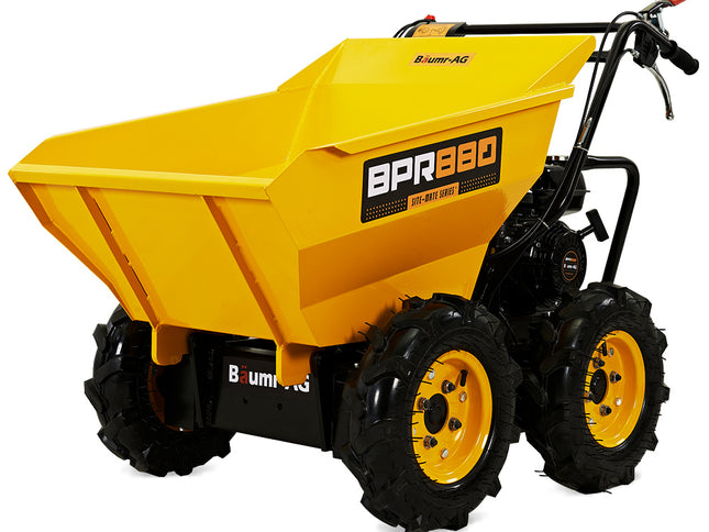 Baumr-AG Power Wheelbarrow Motorized Mini Petrol Powered Wheel Barrow Self Dump