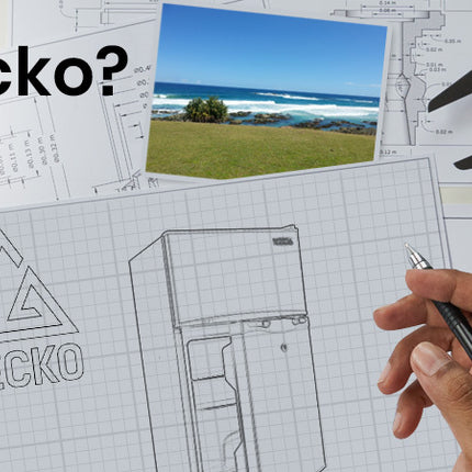 GECKO 95L Portable Upright Fridge, 12V/24V for Motorhome, Caravan, Black