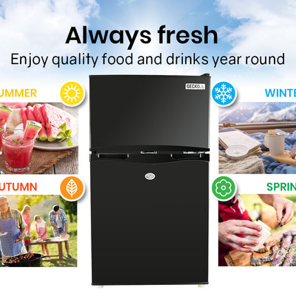 GECKO 95L Portable Upright Fridge, 12V/24V for Motorhome, Caravan, Black