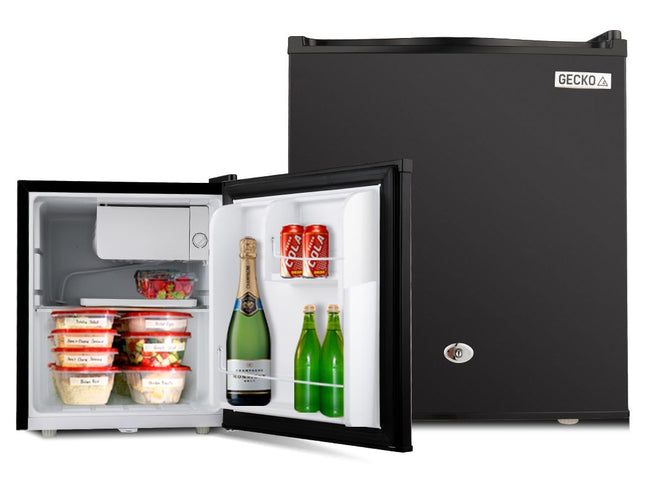 GECKO 57L Portable Camping Bar Fridge with Freezer 12V/24V, Black