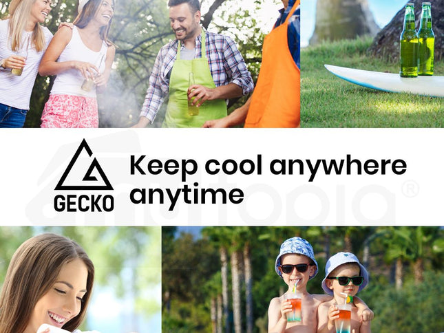 GECKO 57L Portable Camping Bar Fridge with Freezer 12V/24V, Black