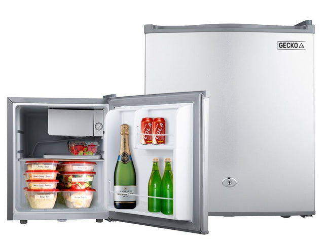 GECKO 57L Portable Camping Bar Fridge with Freezer 12V/24V, Silver