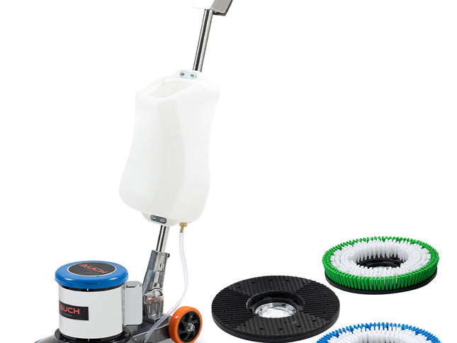 Auch 17" Commercial Orbital Scrubber & Polisher, Hard Floor Buffer, Carpet Cleaner, 12L Solution Tank, 2 Brushes