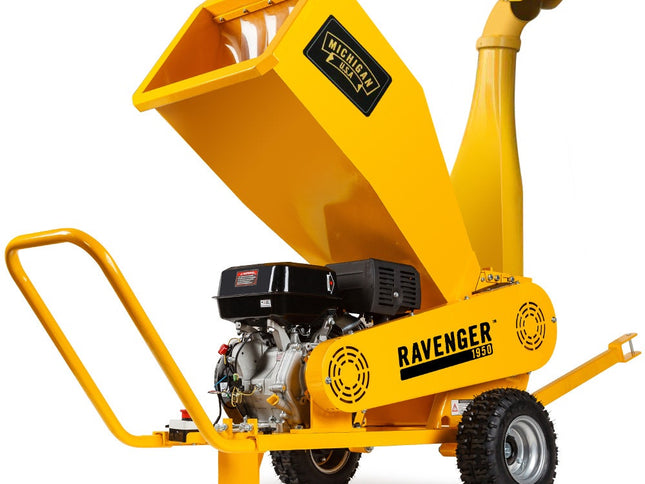 MICHIGAN 18HP 420cc Petrol Commercial Wood Chipper, Towable, Tree Mulcher - Ravenger 1950
