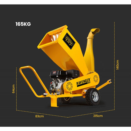 MICHIGAN 18HP 420cc Petrol Commercial Wood Chipper, Towable, Tree Mulcher - Ravenger 1950