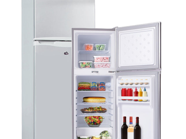 GECKO 142L Upright Portable Fridge / Freezer, 12V/24V for Motorhome and Caravan, Silver
