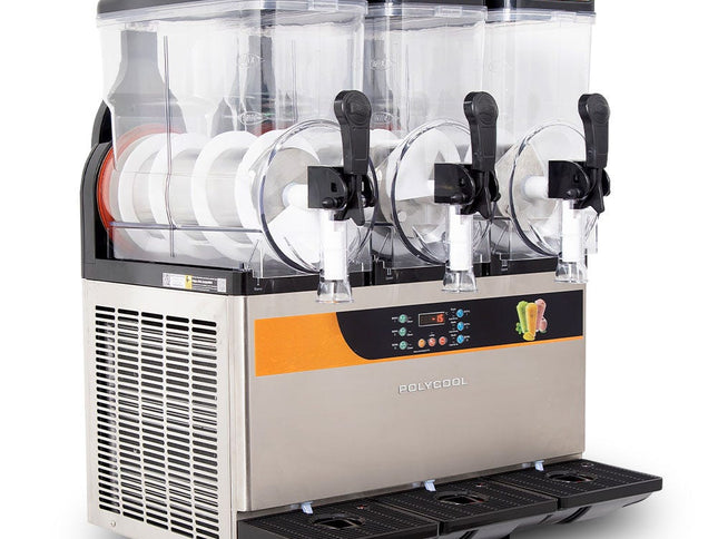 POLYCOOL 36L Triple Tank Commercial Slush Machine, Digital Control Panel, SAA Approved, Juice and Frozen Slushy Maker