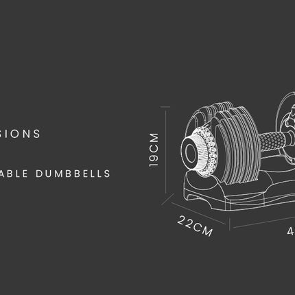 ATIVAFIT 32.5kg Single Adjustable Weight Dumbbell, for Home Gym Fitness Training