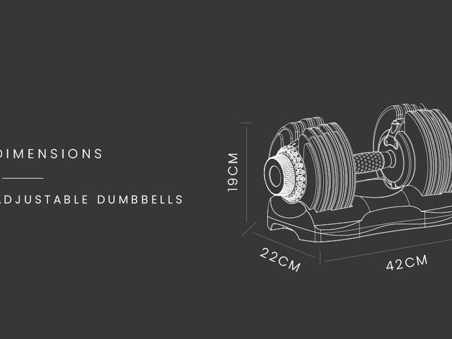 ATIVAFIT 32.5kg Single Adjustable Weight Dumbbell, for Home Gym Fitness Training
