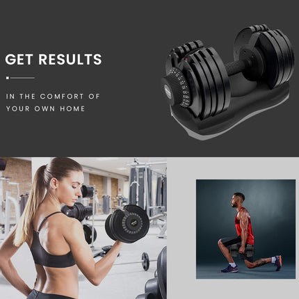 ATIVAFIT 32.5kg Single Adjustable Weight Dumbbell, for Home Gym Fitness Training
