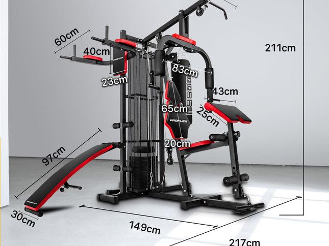 PROFLEX Home Gym Exercise Machine Fitness Equipment Weight Bench Press Set 100lbs