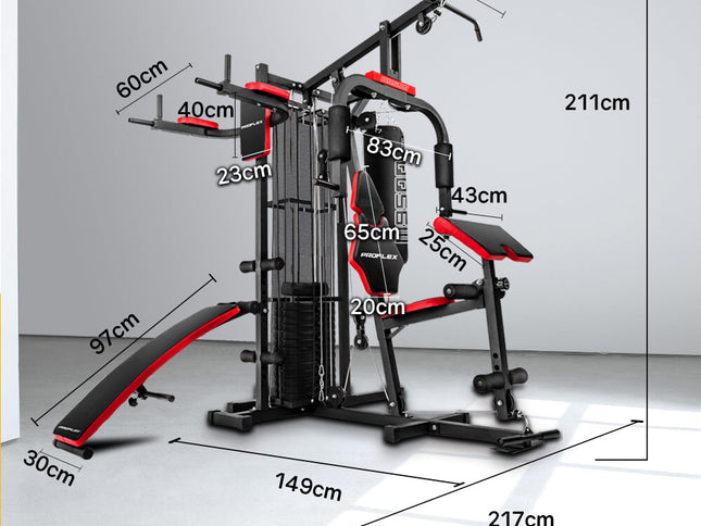 PROFLEX Home Gym Exercise Machine Fitness Equipment Weight Bench Press Set 148lbs