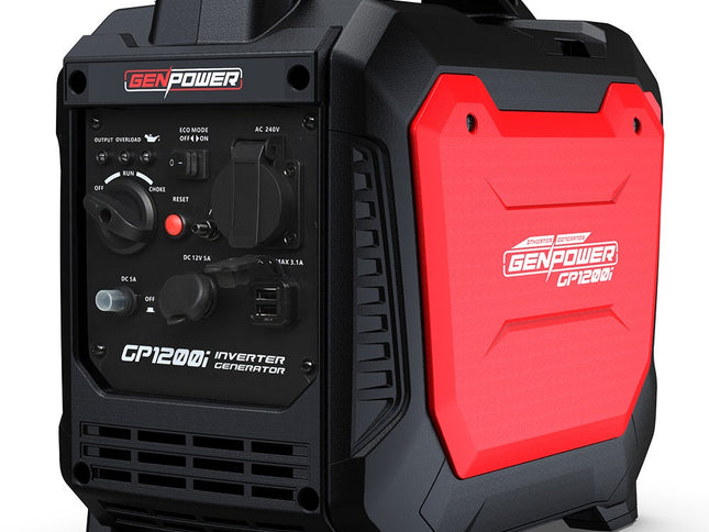 GENPOWER 1.2kW Peak 1.0kW Inverter Generator, Portable Lightweight Camping