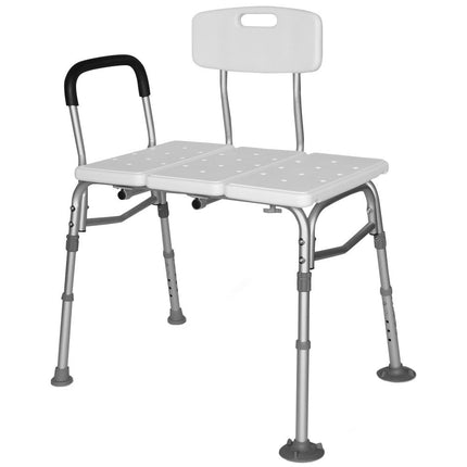 Equipmed Bath Transfer Bench Chair, Bathtubs or Shower, 125kg Capacity, for Seniors Elderly, White